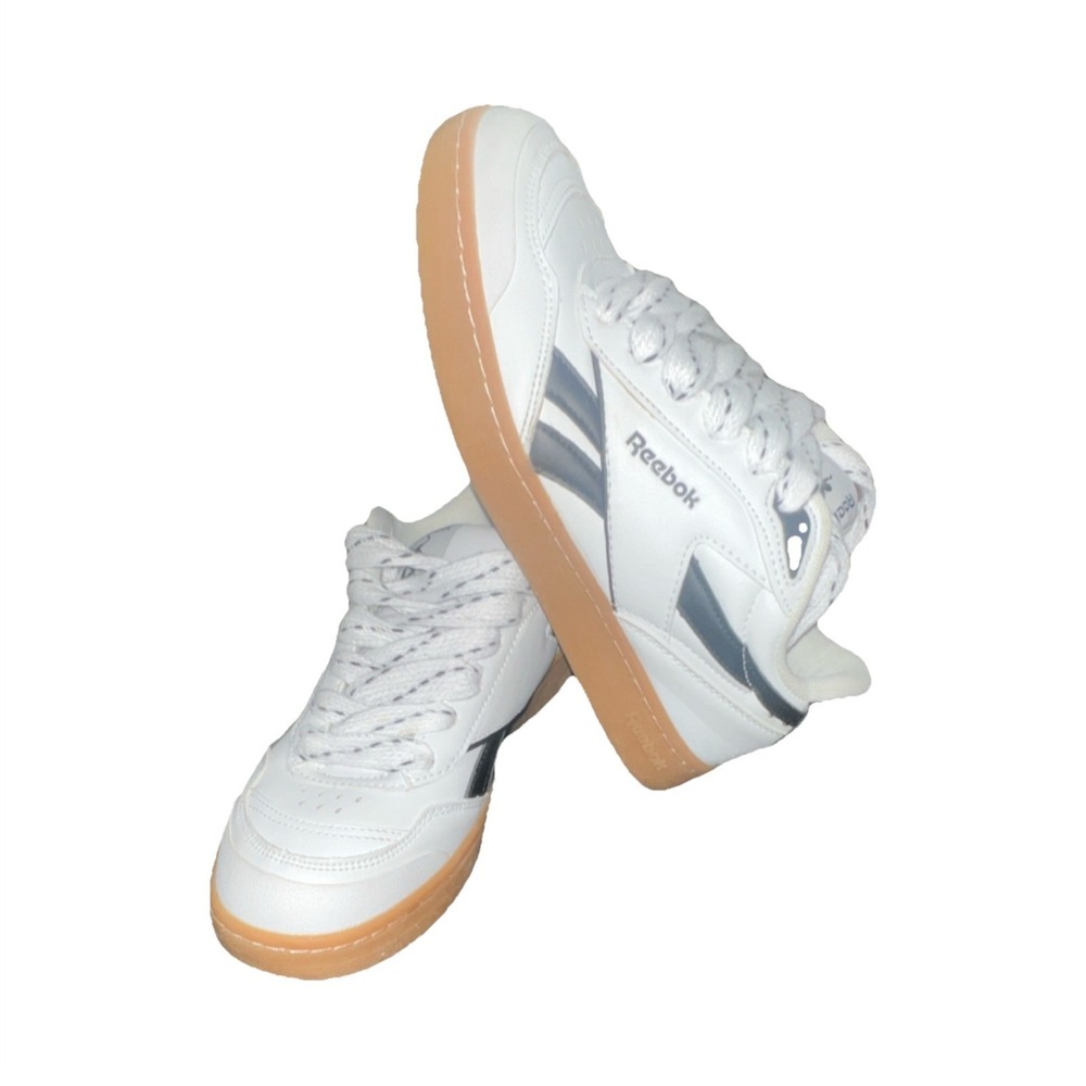20N17/Reebok White Black Gum Lace-Up Low Top Men's Athletic Sneakers Size 8.5